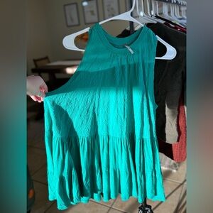 Free People Teal Sleeveless Top